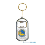 Golden State Warriors NBA 3 in 1 Bottle Opener LED Light KeyChain KeyRing Holder