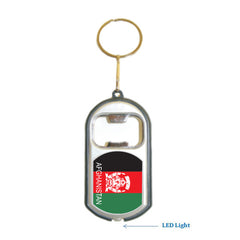 Afghanistan Flag 3 in 1 Bottle Opener LED Light KeyChain KeyRing Holder
