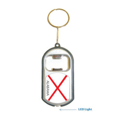 Alabama USA State 3 in 1 Bottle Opener LED Light KeyChain KeyRing Holder