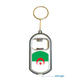 Algeria Flag 3 in 1 Bottle Opener LED Light KeyChain KeyRing Holder