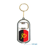 Angola Flag 3 in 1 Bottle Opener LED Light KeyChain KeyRing Holder