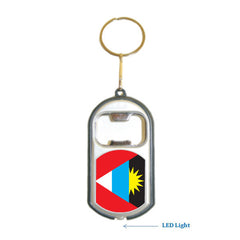 Antigua Flag 3 in 1 Bottle Opener LED Light KeyChain KeyRing Holder