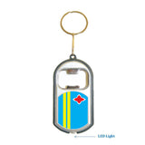 Aruba Flag 3 in 1 Bottle Opener LED Light KeyChain KeyRing Holder