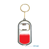 Bahrain Flag 3 in 1 Bottle Opener LED Light KeyChain KeyRing Holder