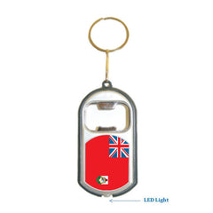 Bermuda Flag 3 in 1 Bottle Opener LED Light KeyChain KeyRing Holder