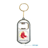 Boston Red Sox MLB 3 in 1 Bottle Opener LED Light KeyChain KeyRing Holder