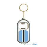 Botswana Flag 3 in 1 Bottle Opener LED Light KeyChain KeyRing Holder