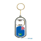 Br. Virgin Isl. Flag 3 in 1 Bottle Opener LED Light KeyChain KeyRing Holder