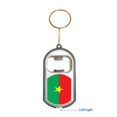 Burkina Faso Flag 3 in 1 Bottle Opener LED Light KeyChain KeyRing Holder
