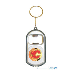 Calgary Flames NHL 3 in 1 Bottle Opener LED Light KeyChain KeyRing Holder