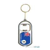Cayman Isl. Flag 3 in 1 Bottle Opener LED Light KeyChain KeyRing Holder