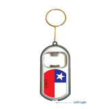 Chile Flag 3 in 1 Bottle Opener LED Light KeyChain KeyRing Holder