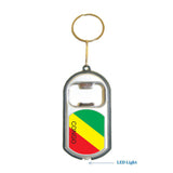 Congo Flag 3 in 1 Bottle Opener LED Light KeyChain KeyRing Holder