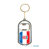 Croatia Flag 3 in 1 Bottle Opener LED Light KeyChain KeyRing Holder