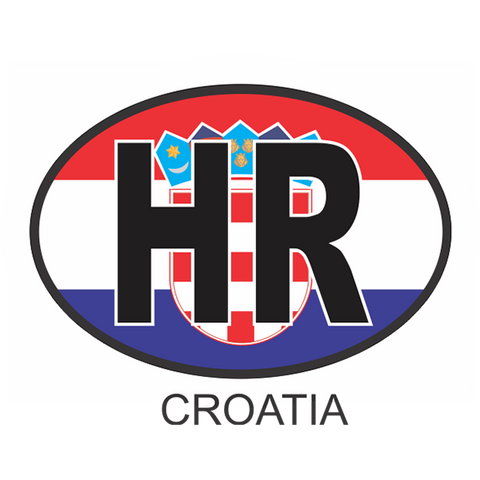 Croatia OSC2 Colour Oval Car Decal