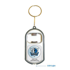 Dallas Mavericks NBA 3 in 1 Bottle Opener LED Light KeyChain KeyRing Holder