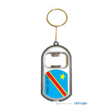 Dem. Rep. Congo 2 Flag 3 in 1 Bottle Opener LED Light KeyChain KeyRing Holder