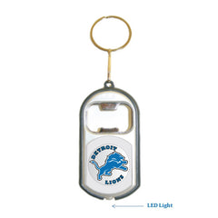 Detroit Lions NFL 3 in 1 Bottle Opener LED Light KeyChain KeyRing Holder