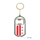 Dist. Of Columbia USA State 3 in 1 Bottle Opener LED Light KeyChain KeyRing Holder