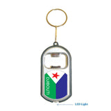 Djibouti Flag 3 in 1 Bottle Opener LED Light KeyChain KeyRing Holder