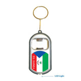 Eq. Guinea Flag 3 in 1 Bottle Opener LED Light KeyChain KeyRing Holder