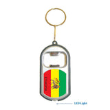 Ethiopia 1 Flag 3 in 1 Bottle Opener LED Light KeyChain KeyRing Holder