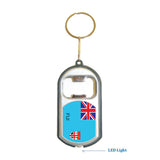 Fiji Flag 3 in 1 Bottle Opener LED Light KeyChain KeyRing Holder