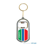 Gambia Flag 3 in 1 Bottle Opener LED Light KeyChain KeyRing Holder