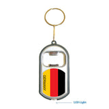 Germany Flag 3 in 1 Bottle Opener LED Light KeyChain KeyRing Holder