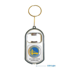 Golden State Warriors NBA 3 in 1 Bottle Opener LED Light KeyChain KeyRing Holder