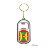 Grenada Flag 3 in 1 Bottle Opener LED Light KeyChain KeyRing Holder