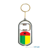 Guinea-Bissau Flag 3 in 1 Bottle Opener LED Light KeyChain KeyRing Holder