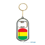 Guinea Flag 3 in 1 Bottle Opener LED Light KeyChain KeyRing Holder