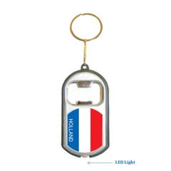 Holland Flag 3 in 1 Bottle Opener LED Light KeyChain KeyRing Holder