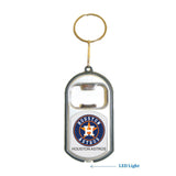 Houston Astros MLB 3 in 1 Bottle Opener LED Light KeyChain KeyRing Holder