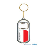 Indonesia Flag 3 in 1 Bottle Opener LED Light KeyChain KeyRing Holder