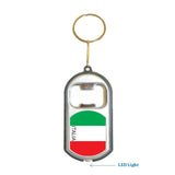 Italy Flag 3 in 1 Bottle Opener LED Light KeyChain KeyRing Holder