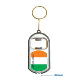 Ivory Coast Flag 3 in 1 Bottle Opener LED Light KeyChain KeyRing Holder