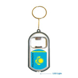 Kazakhstan Flag 3 in 1 Bottle Opener LED Light KeyChain KeyRing Holder