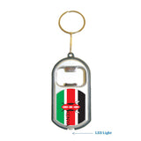 Kenya Flag 3 in 1 Bottle Opener LED Light KeyChain KeyRing Holder