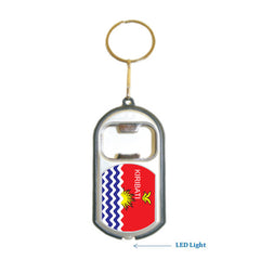 Kiribati Flag 3 in 1 Bottle Opener LED Light KeyChain KeyRing Holder