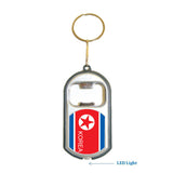 Korea North Flag 3 in 1 Bottle Opener LED Light KeyChain KeyRing Holder