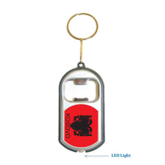 Kosovo Flag 3 in 1 Bottle Opener LED Light KeyChain KeyRing Holder