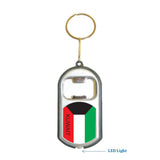Kuwait Flag 3 in 1 Bottle Opener LED Light KeyChain KeyRing Holder