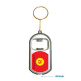 Kyrghyzstan Flag 3 in 1 Bottle Opener LED Light KeyChain KeyRing Holder