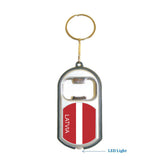 Latvia Flag 3 in 1 Bottle Opener LED Light KeyChain KeyRing Holder