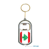 Lebanon Flag 3 in 1 Bottle Opener LED Light KeyChain KeyRing Holder