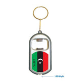 Libya Flag 3 in 1 Bottle Opener LED Light KeyChain KeyRing Holder