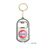 Los Angeles Clippers NBA 3 in 1 Bottle Opener LED Light KeyChain KeyRing Holder