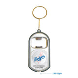 Los Angeles Dodgers MLB 3 in 1 Bottle Opener LED Light KeyChain KeyRing Holder